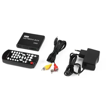 Мини-медиаплеер 1080p HD с разъемом MPEG/MKV/H.264, совместимый с HDMI, AV USB + Дистанционная поддержка MKV/RM-SD/USB/SDHC/ MMC EU Plug