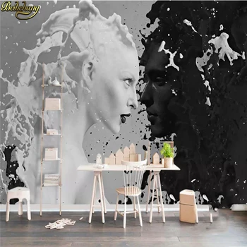 beibehang Пользовательские Черно Белые Фотообои для любителей Молока для стен 3 d Гостиная Спальня Магазин Бар Кафе Настенные росписи Рулон