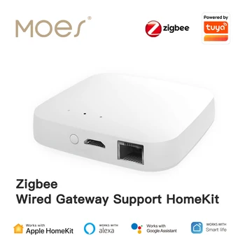 MOES Zigbee Homekit Gateway Умный Проводной Концентратор Пульт Дистанционного управления Мост Умного Дома Голосовое управление через Siri