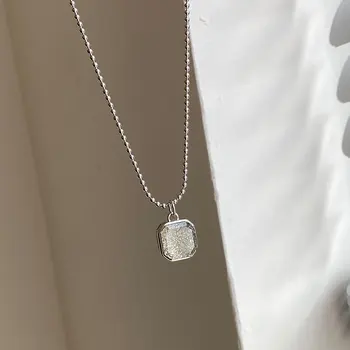 Silvology Ожерелье из стерлингового серебра 925 пробы с подвеской из дымчатого кварца для женщин, ожерелье из Квадратного камня, цепочка из бисера, Роскошные фестивальные украшения