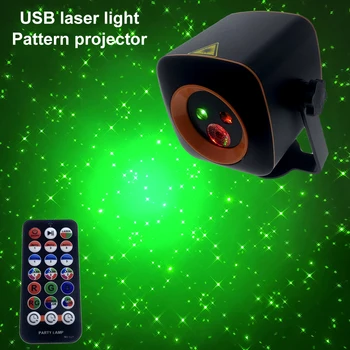 RGB Светодиодный светильник для сцены, Лазерный проектор для Дискотеки, DJ, Звукоактивируемый стробоскоп, пульт дистанционного управления, праздничный светильник для домашнего бара, клуба