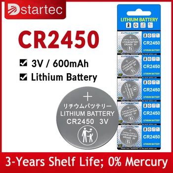 Батарея для часов Eunicell CR2450 KCR2450 5029LC LM2450 DL2450 ECR2450 BR2450 CR 2450 3V 600mAh Литиевые Батарейки для монет