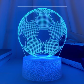 3D Футбольная светодиодная настольная лампа, футбольный мяч, сенсорный датчик, ночник, дистанционный ночник для украшения детской спальни, детский подарок