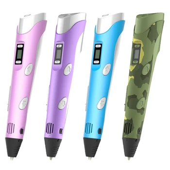 Умный Цифровой ЖК-дисплей USB 3D ручка для детей Ручка для 3D печати с набором нитей для рисования, граффити, карандаш в подарок