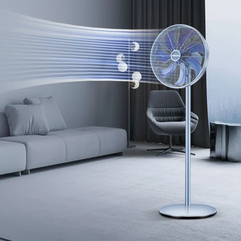7-листовые электрические вентиляторы из алюминиевого сплава, домашний комнатный напольный вентилятор с дистанционным управлением, тихий сильный ветер, промышленный металлический большой вентилятор