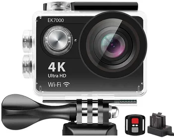 Экшн-камера 4K 16MP Водонепроницаемая камера 170 ° Широкоугольная Ultra HD WiFi Велосипедная спортивная камера на открытом воздухе с пультом дистанционного управления