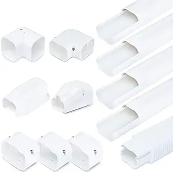 Комплект защитных покрытий Mini Split AC Line Set, 3-дюймовый декоративный белый комплект из профессионального ПВХ Обеспечивает покрытие линии 15 футов для бесконтактного подключения M Min