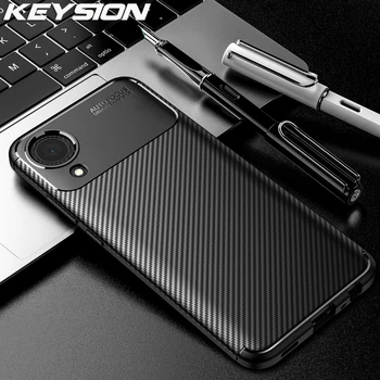 KEYSION Противоударный Чехол для Samsung A03 Core с Роскошной Текстурой из Углеродного Волокна, Мягкая Силиконовая Задняя крышка телефона Galaxy A22S 5G A03