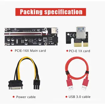 Удлинительный кабель видеокарты Плюс PCIE От 1X до 16X Удлинительный кабель видеокарты 8 Адаптеров конденсаторной платы