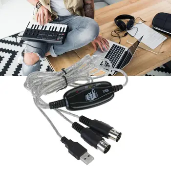 Подключи и играй 1,8 м USB вход-выход, MIDI интерфейсный кабель, конвертер для ПК, Музыкальная клавиатура, конвертер, Провод для ноутбука