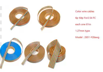 6P-64P PING радужный цветной плоский кабель IDC провод радужный кабельный разъем провод ленточный удлинитель для 2,54 мм преобразователя FC + DB