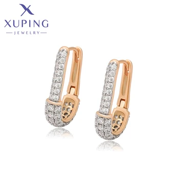 Ювелирные изделия Xuping Новое Поступление, Модные Элегантные Серьги-кольца золотого цвета для женщин и девочек A00874257