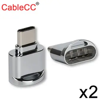 CYSM Xiwai 2шт USB-C USB 2.0 Type C для Micro SD SDXC TF Card Reader Адаптер для ноутбука и мобильного телефона