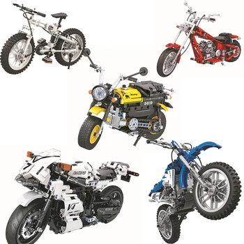 MEOA новая серия двигателей, 5 стилей, гоночный мотоцикл, мотоцикл для бега по пересеченной местности, горный велосипед, строительные блоки, кирпичи, строительная игрушка