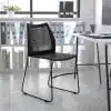 Роскошная мебель серии HERCULES весом 661 фунт Вместительный темно-синий стул с вентиляционной спинкой и салазочным основанием, покрытым серой порошковой краской