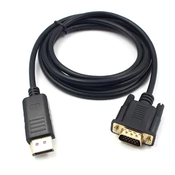 1,8 м Порт дисплея к кабелю VGA от мужчины к мужчине 1080P Позолоченный кабель-адаптер для подключения DisplayPort DP к DVI для ПК-проектора