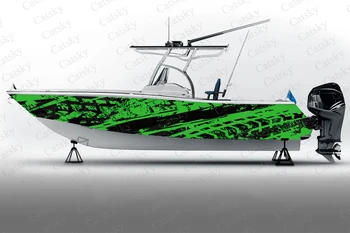 Векторные полосы Геометрическая Абстрактная наклейка на лодку в стиле Оп-Арт Упаковка Виниловая Модифицированная Водонепроницаемая Декоративная наклейка на лодку