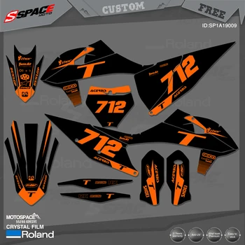 MotoSpace Пользовательские фоны с графикой команды, наклейки 3M, комплект наклеек для KTM 2019SXF 2020EXC 009