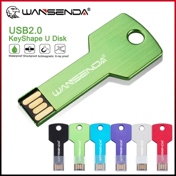 WANSENDA USB Флэш-накопитель 32 ГБ Ручка В Форме ключа 8 ГБ 16 ГБ 64 ГБ 128 ГБ Водонепроницаемый Флешка Memory Stick 2,0 Флэш-накопитель