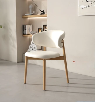 Обеденные стулья из массива дерева, современные минималистичные тканевые стулья, гостиничные стулья со спинкой, обеденные столы для дома, стулья