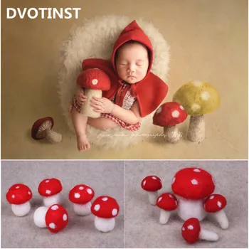 Dvotinst Реквизит для фотосъемки новорожденных Шерсть ручной работы Милые мини-грибы Аксессуары для студийной съемки Реквизит для фотосъемки младенцев
