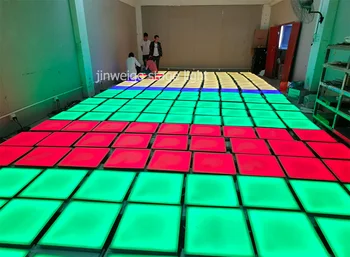 Интерактивный Светодиодный танцпол с изменяющимся цветом RGB, свадебная вечеринка, панель из закаленного стекла, красочный эффект радуги