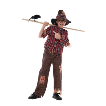 Eraspooky Boy's Scarecrow Косплей, костюм Соломенного человечка на Хэллоуин для детей, Нарядное платье для Рождественской вечеринки
