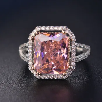 Модные Кольца на палец с розовой Шпинелью Для женщин, Романтическое обручальное кольцо с драгоценным камнем, Серебряные ювелирные изделия с AAAA Zirton, элегантный подарок для вечеринки
