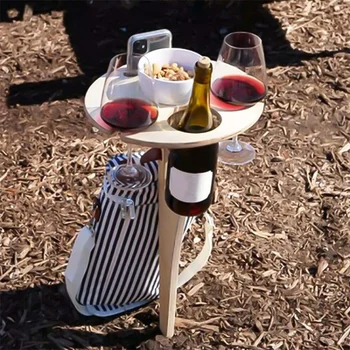 Открытый складной винный столик, Переносная Стойка для бутылок из винного стекла, Открытый Складной Стол для кемпинга, пикника, стол для вина