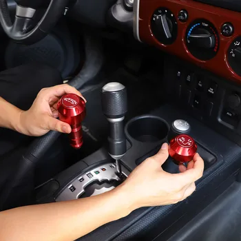 Для Toyota FJ Cruiser 2007-2021 Алюминиевый сплав, черная/Красная головка Переключения передач, Ручка переключения передач, Аксессуары для интерьера автомобиля