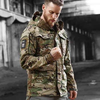 Военные тактические куртки M65, мужская камуфляжная боевая водонепроницаемая ветровка, пальто с капюшоном, Уличная рыбалка, Пешие Прогулки, Армейская полевая одежда