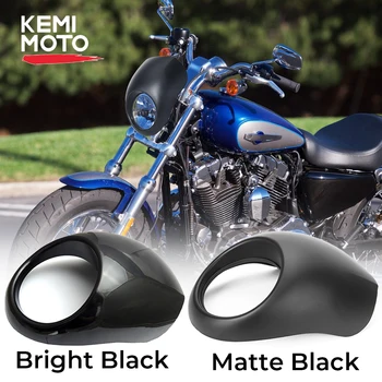 Мотоцикл KEMIMOTO Черный Обтекатель Фары Для 883 1200 Крепление Передней Вилки Dyna Sportster XLCH Яркое/Матовое Черное Стальное Крепление
