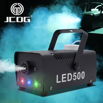 JCDG Mini 500W LED Mist Smoke Effect Machine Диско DJ Party Рождественский Сценический Проектор с Проводом/Дистанционным Управлением Домашний Напольный Туманоуловитель