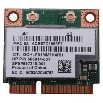 Двухдиапазонный BCM943228HMB 802.11A/B/G/N 300 Мбит/с Wifi Беспроводная карта Bluetooth 4.0 Half MINI Pci-E Для Ноутбука Wlan 2,4 ГГц 5 ГГц