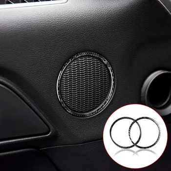 2 шт., автомобильные наклейки на дверной динамик из углеродного волокна, подходят для Ford Mustang 2015-2017, автомобильные аксессуары для интерьера