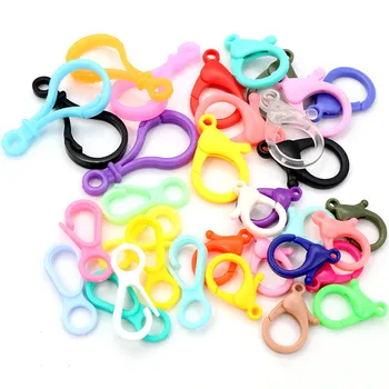 Разноцветные пластиковые крючки с застежкой-лобстером для изготовления ювелирных изделий своими руками для брелка, аксессуаров для рюкзака