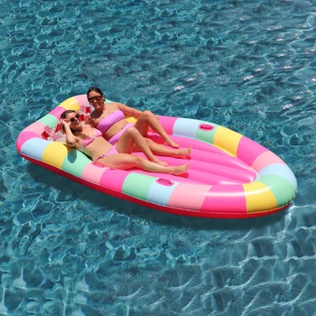 Упакованный праздничный 10,7-футовый многоцветный надувной поплавок для бассейна на 2 персоны для женщин Возрастной группы от 14 лет