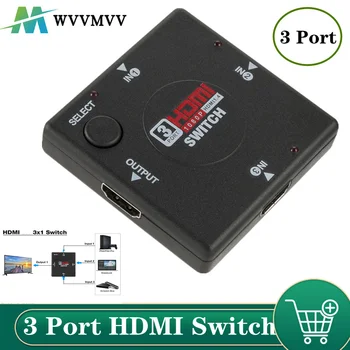 HDMI Переключатель 3 В 1 Выход HDMI Переключатель 3 Порта Концентратор Коробка Автоматический Переключатель 3x1 1080p HD 3 в 1 выход HDMI Разветвитель Концентратор для HDTV XBOX360 PS3