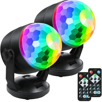 RGB Вращающийся Шар для Вечеринки Со Звуком, Активированный Дискотечный Сценический Эффект, Лазерная Лампа с Батарейным питанием/USB для Домашнего Декора Вечеринки, Стробоскопическая Лампа