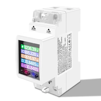 AT2PW 100A Tuya WIFI Счетчик энергии на Din Рейке Smart Switch Пульт дистанционного Управления AC 220V Цифровой Измеритель коэффициента частоты Вольт кВтч