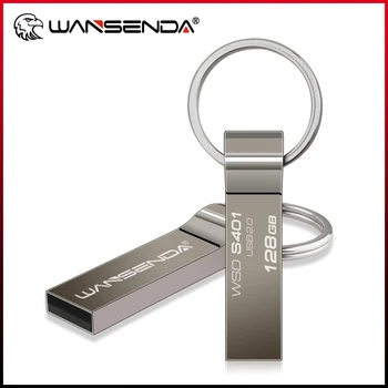 WANSENDA USB Флэш-накопитель 32 ГБ 64 ГБ 128 ГБ Флеш-накопитель Водонепроницаемый USB Memory Stick 8 ГБ 16 ГБ USB 2,0 Флешка С Кольцом Для ключей