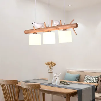 Подвесной светильник из массива дерева Nordic, Потолочная Люстра в Столовой, Спальня, Гостиная, Кухня, Светильник для внутреннего освещения