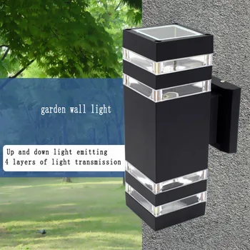 Вверх и вниз Одинарный настенный светильник с двойной головкой, водонепроницаемый садовый светильник, Алюминиевое освещение в коридоре, светильники E27, наружный настенный светильник, ЕС, США