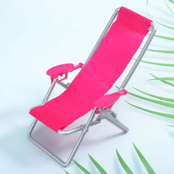 2шт миниатюрный шезлонг для пляжного домика Миниатюрные пляжные шезлонги Пляжный стул Миниатюрная пляжная миниатюрная мебель