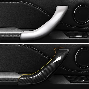 Для BMW X1 F48 2016 2017 2018 4 шт./компл., текстура из АБС-хрома/углеродного волокна, дверная ручка автомобиля, крышка подлокотника